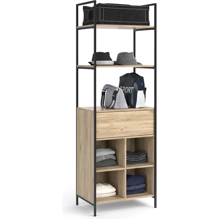 Kleiderschrank Enya Holz 60 x 180 cm mit Schublade Vicco – Bild 5