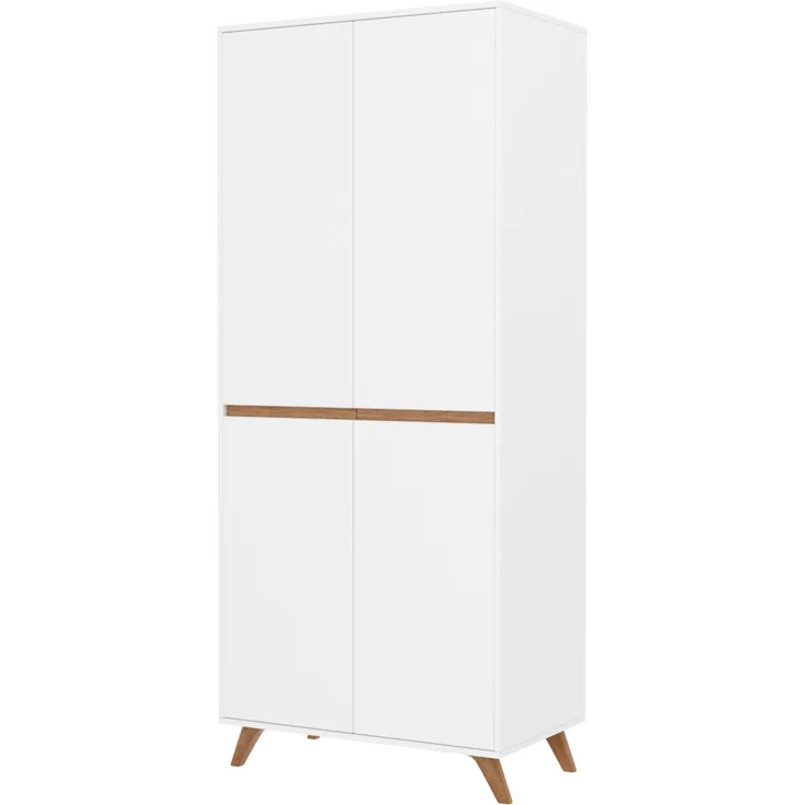 Drehtürenschrank Trophy 01 (Farbe: Eiche Craft Gold / Weiß)