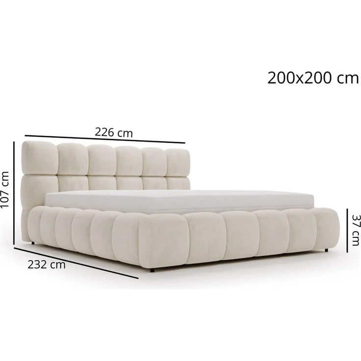 GRAINGOLD Modo Polsterbett 200x200, Doppelbett mit Kopfteil, groß Stauraum, Velour-Stoff, Braun – Bild 8