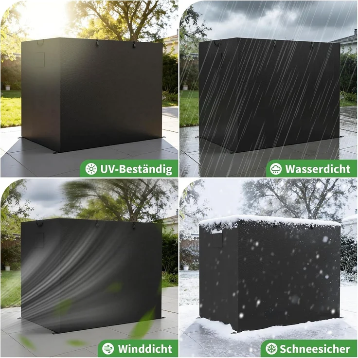 M MCombo Hollywoodschaukel Abdeckung 2-3 Sitzer, Abdeckplane Wasserdicht & UV-Beständig für Gartenschaukel 8003 8007, Reißfeste Schutzhülle 4001 (Oxford, Schwarz) – Bild 4