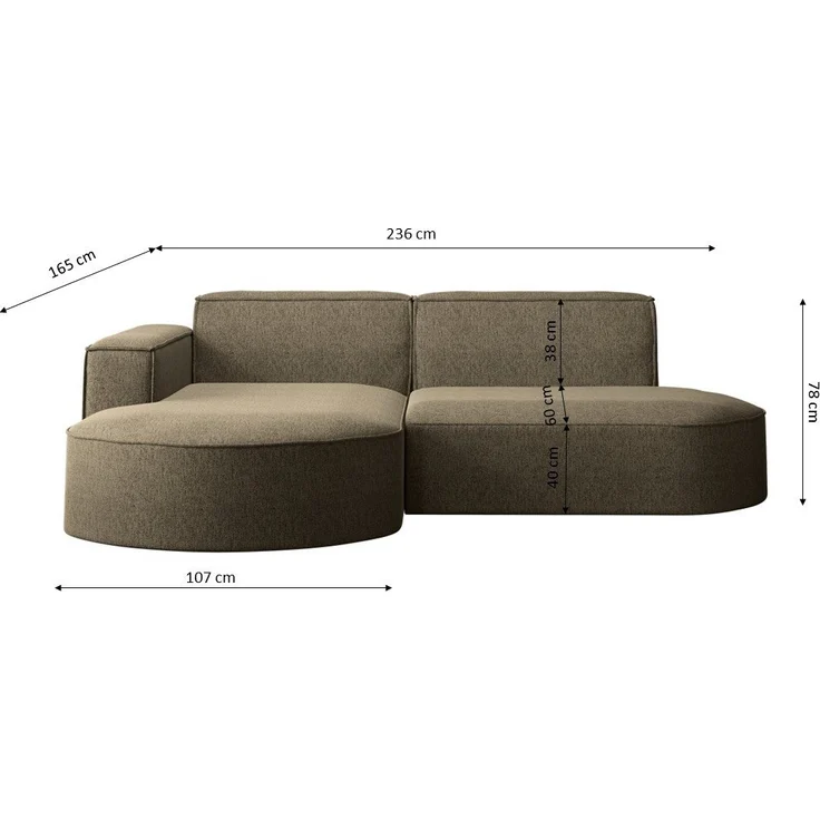Kaiser Möbel Ecksofa Designer MODENA STUDIO L stoff Poso und Neve – Bild 3