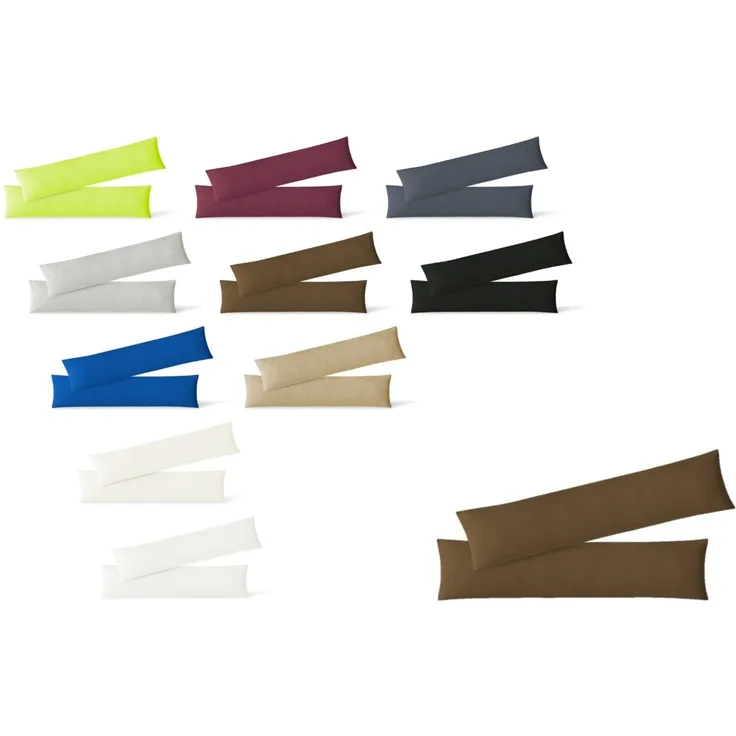 Jersey Kissenbezug, 2er Set, Baumwolle, Schokobraun, 40x145 cm