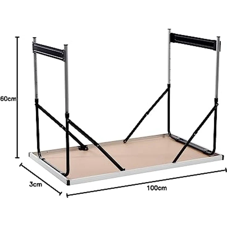 Spetebo Klapptisch Universal Campingtisch 100cm höhenverstellbar (1 Klapptisch, 1-St, Campingtisch), Klappbarer und höhenverstellbarer Universaltisch 100 x 60 cm – Bild 3