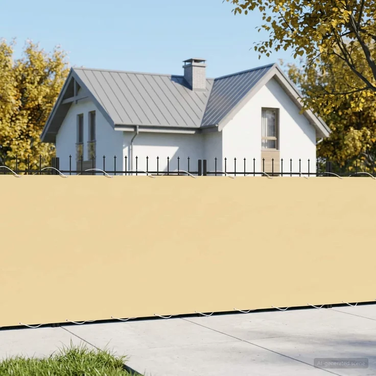 vidaXL Balkon-Sichtschutz 1,2 x 25 m Stoff mit PU-Beschichtung Beige 42036768 – Bild 1