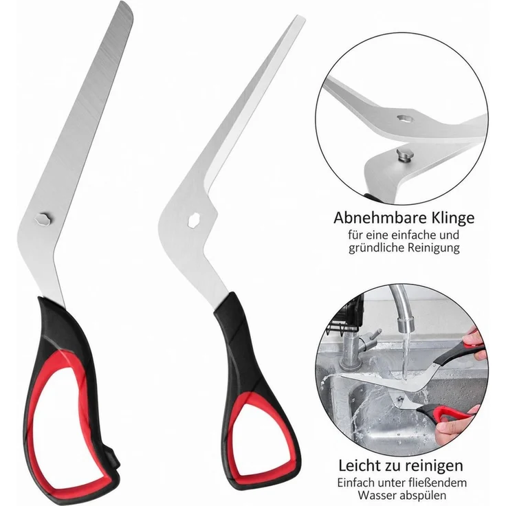 ibettertec Pizzaschneider Pizzaschere Edelstahl, hochwertig scharf, 27 cm,Praktisch & Sicher, zum Reinigen zerlegbar, ideal für Pizza, Steak, Gemüse, Obst & Kräuter – Bild 4