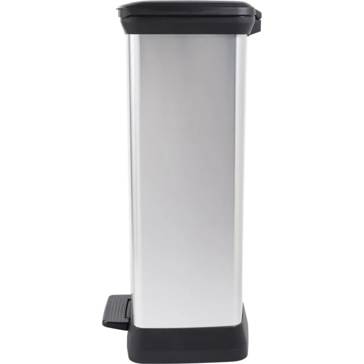 Curver Tretmülleimer Deco Rechteckig 50L Silbern 443829 – Bild 2