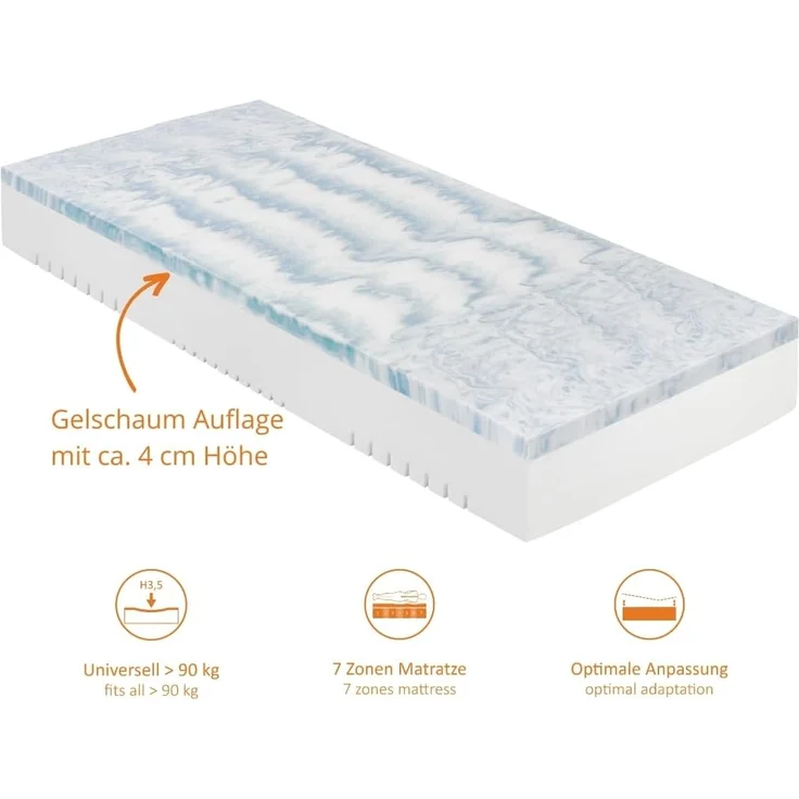 Komfortschaummatratze Innovation 400 XXL, sleepling, mit Viscoauflage, Bezug waschbar – Bild 5