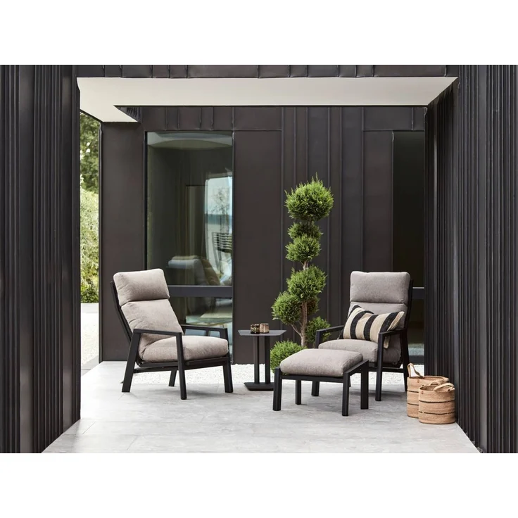 Gartensessel Slide von Brafab aus Aluminium und Stoff, modern und gepolstert, aschgrau, mit verstellbarer Rückenlehne – Bild 8
