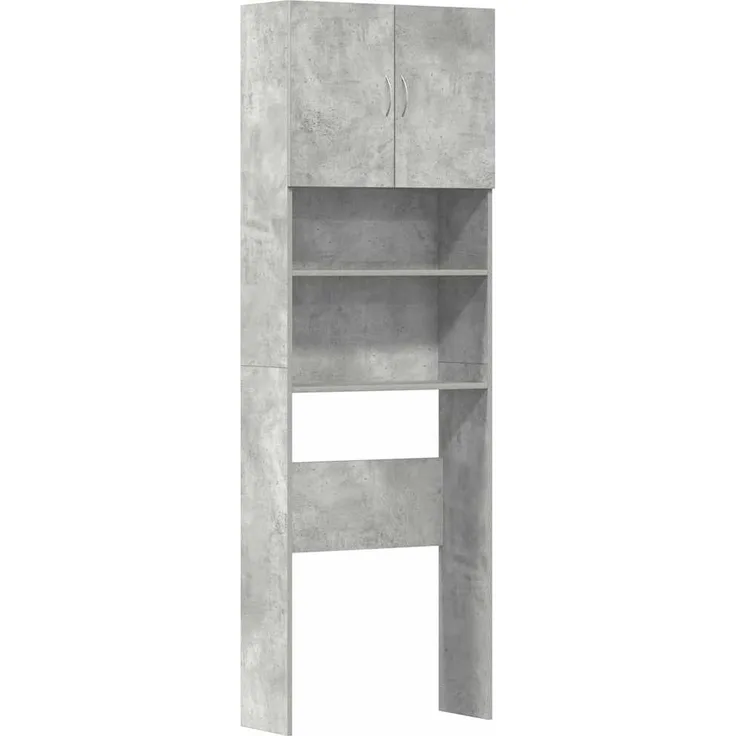 vidaXL Waschmaschinenschrank Betongrau 64x24x190 cm Holzwerkstoff 859130