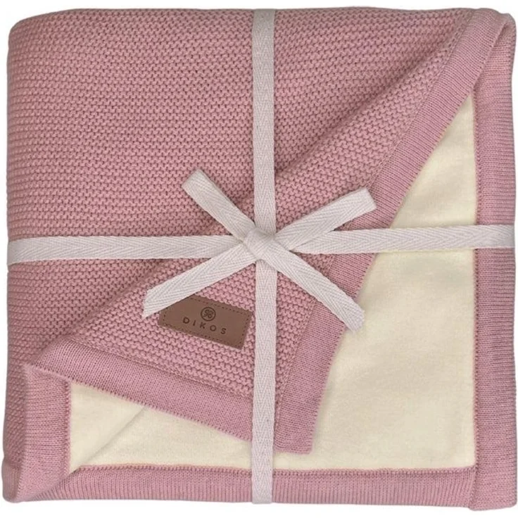Babydecke Winterdecke Neugeborene Altrosa, Grau Baumwolle/Velours OEKO-TEX®, DIKOS, PREMIUM Baby Kinderwagendecke Winter, mit Bordüre, warm, kuschelweich – Bild 4