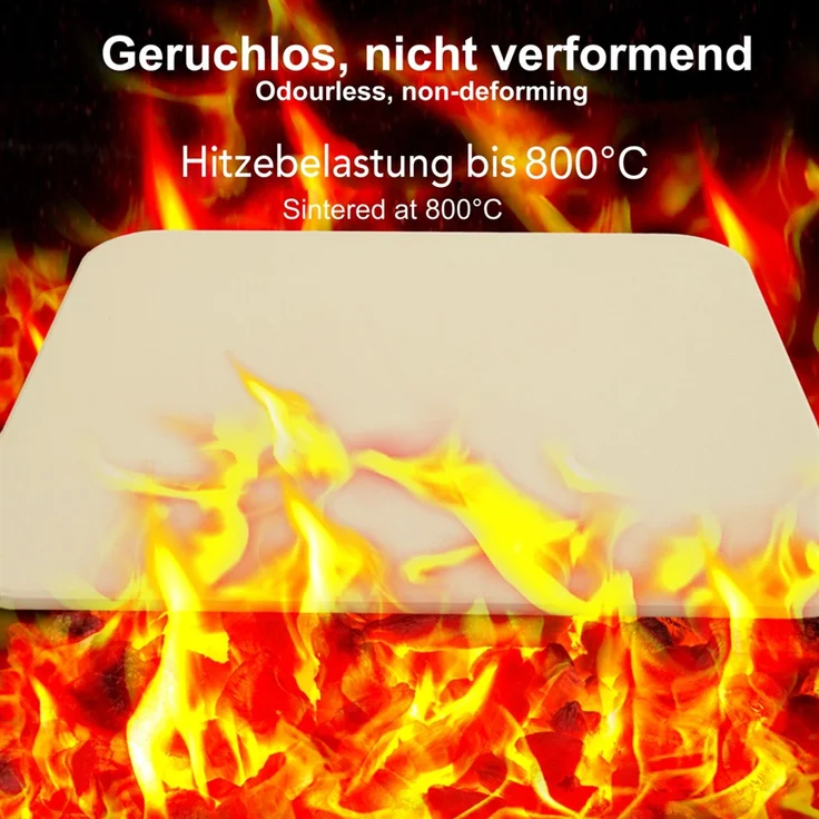Pizzastein Brotbackstein Steinofen Cordierit 30x38 cm Beige Gasgrill Pizza Stone – Bild 8