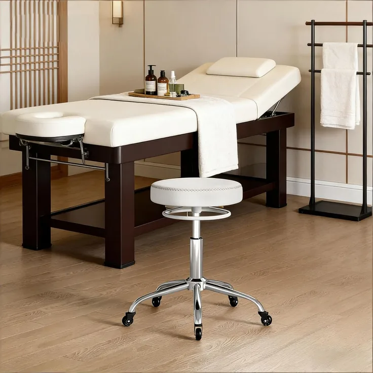 Friseurstühle,Bürostuhl,Drehbarer Bürostuhl,Bequem Beweglicher Bürostuhl,Massagestühle,Barstühle(nur mit Bürostühlen)--Weiß--49x49x58cm--YOUDENOVA