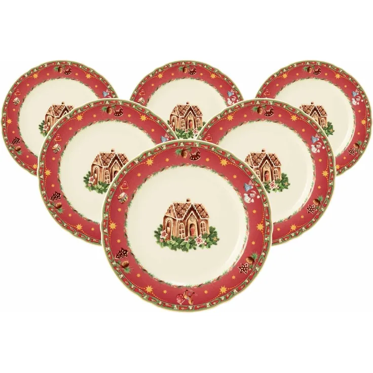 Seltmann Weiden Marieluise Weihnachtsnostalgie Frühstücksteller ø 20 cm 6er Set