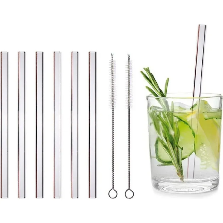 KaraLuna Trinkhalme Strohhalme aus Glas, transparent & gerade Glasstrohhalm Trinkhalm, Borosilikatglas, nachhaltige und wiederverwendbare Strohhalme