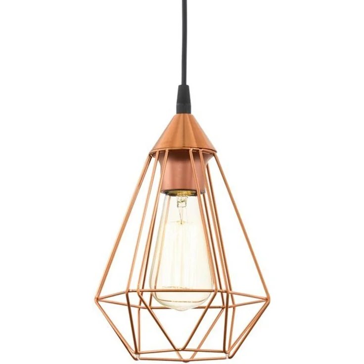 Eglo 94193 Hängeleuchte TARBES E27 1X40W Kunststoff schwarz, Stahl kupferfarben H:110 Ø31cm dimmbar – Bild 4