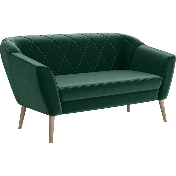 MEBLINI Mini Sofa 2-Sitzer für Wohnzimmer - Mini Lounge für zwei Personen - Küchensofa - Sofa Klein - GISELA - 2 - Grün Samt – Bild 1