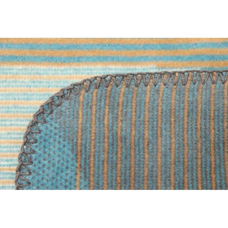 Biederlack Wohndecke Kuscheldecke 150x200 Nordic Flow Wellen petrol sand 832771 – Bild 5