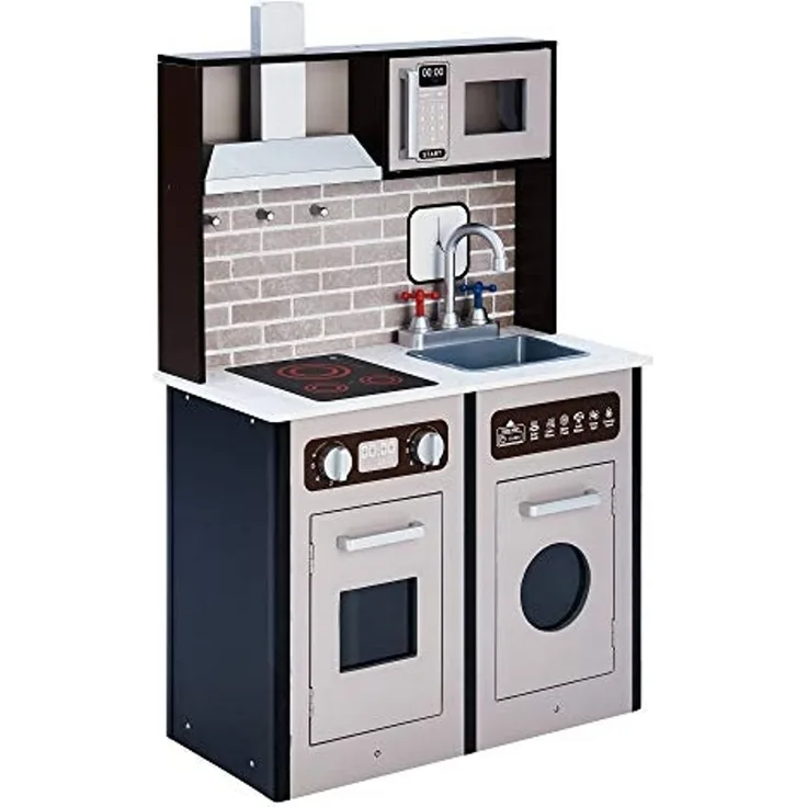 Teamson Kids TD-12968D Küche Spielen, Espresso/Schwarz