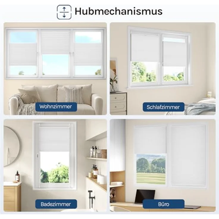 WOLTU Wabenplissee ohne Bohren Verdunklung Thermo Doppelplissee Klemmfix Zweifarbig 60x220 cm Weiß-Weiß, Plissee Faltrollo Sonnen-, Sicht- & Schallschutz, Jalousie Plisseerollo für Fenster & Tür – Bild 9