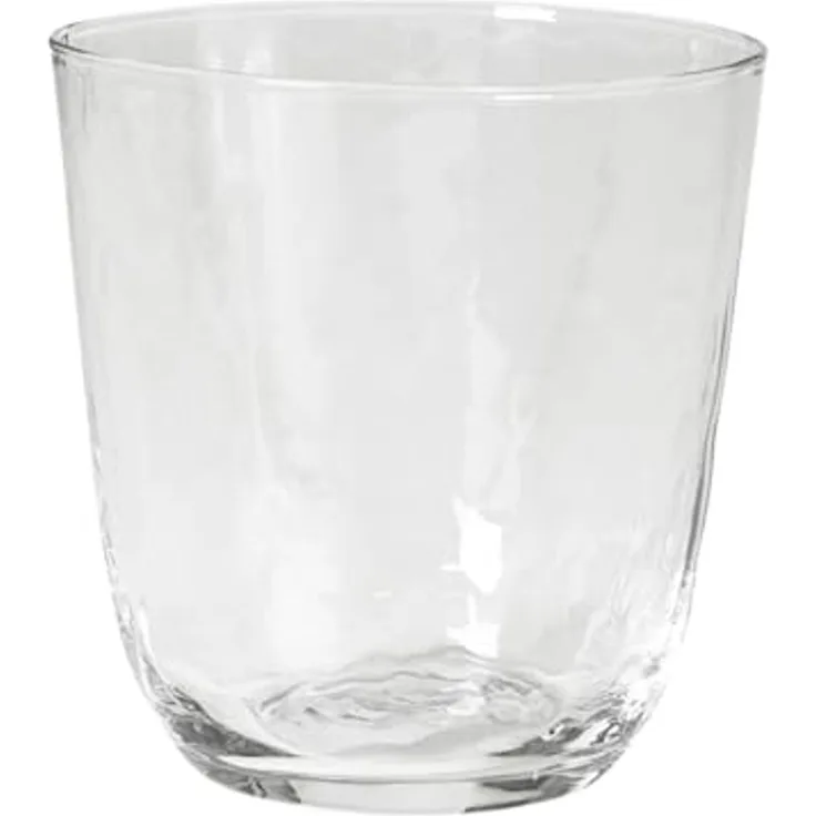 Broste Copenhagen Gläser-Set HAMMERED Trinkglas 4tlg. klar 0,335 l, Mundgeblasenes Glas, Hammered Glas