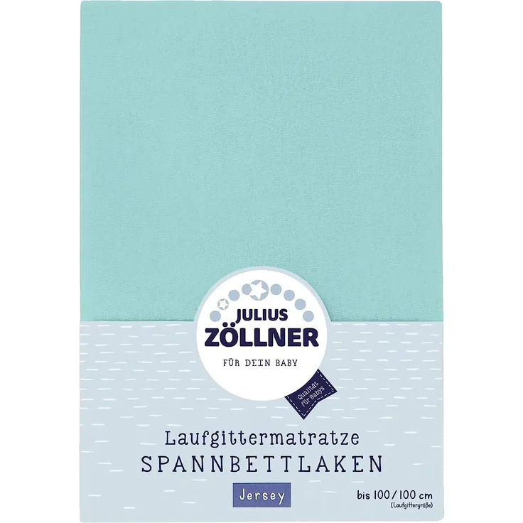 Julius Zöllner Jersey Spanntuch, passend für Laufgittermatratzen 68x90 bis 95x95 cm, mint