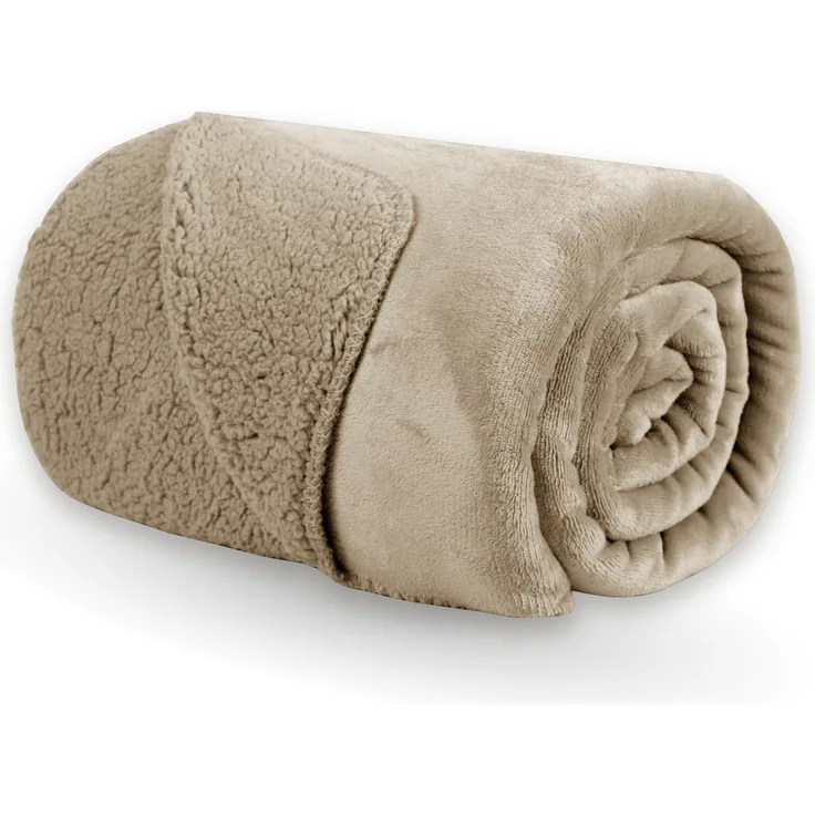 Kuscheldecke "Teddy Fleece" Sherpa/Flanell, 150x200cm Beige