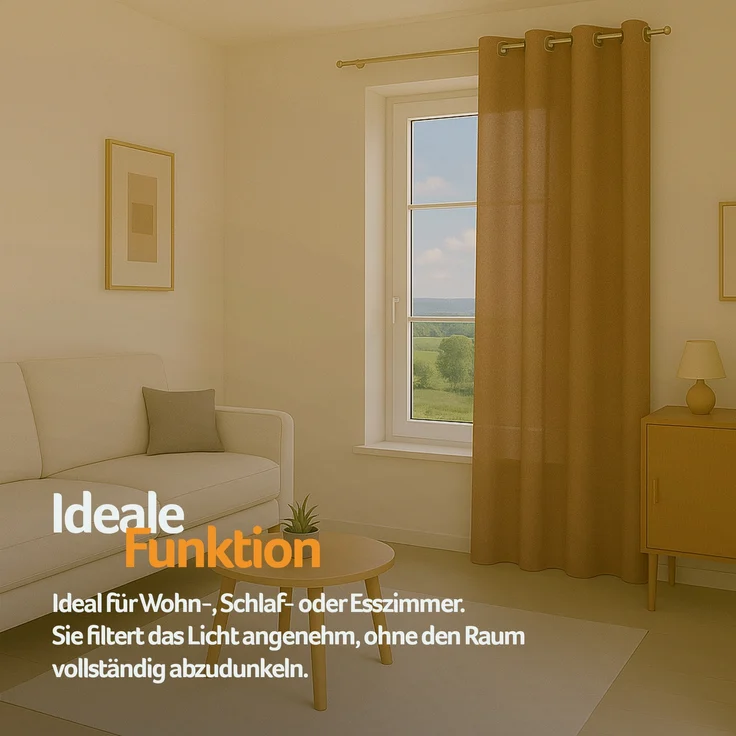 Bestlivings Blickdichte, Gardine mit Ösen, in vielen Größen und Farben Hellbraun 140x145 cm – Bild 7