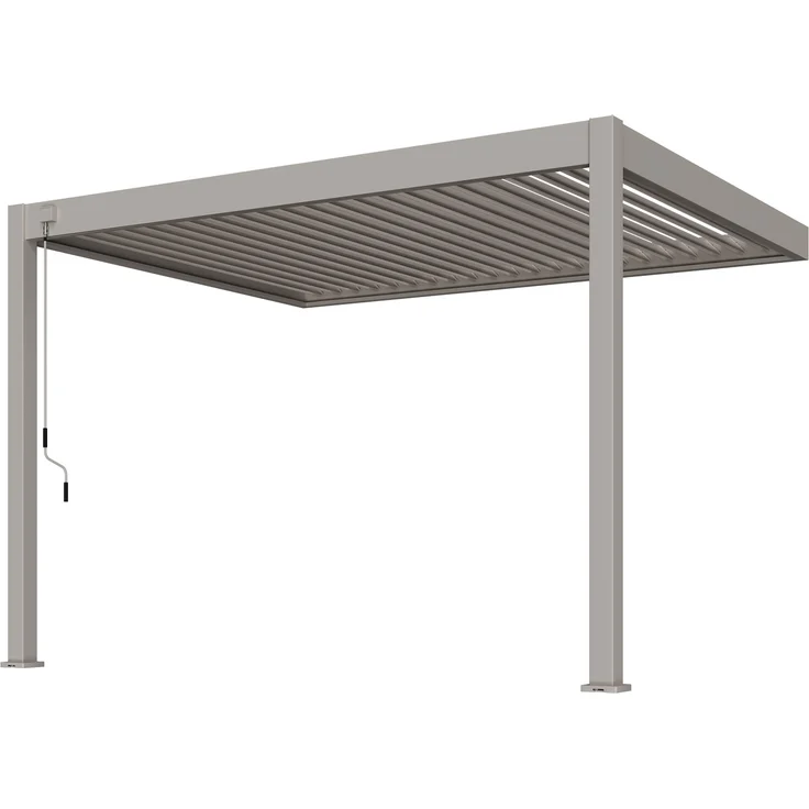 Weide Deluxe | Wand Pergola | Voll Aluminium | 3 x 3,6 M | Lamellendach Ivory Sand – Bild 1