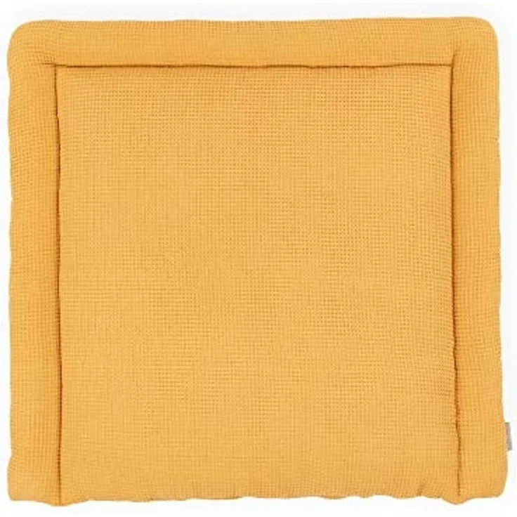 KraftKids Wickelauflage in Waffel Piqué mustard, Wickelunterlage 78x78 cm (BxT), Wickelkissen