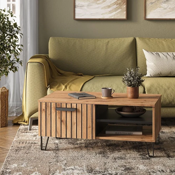 Couchtisch Amber Eiche Wotan 90 x 50 cm Vicco – Bild 2