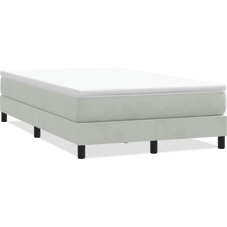 vidaXL Boxspringbett ohne Matratze Hellgrau 120x210 cm Samt 3315819 – Bild 2