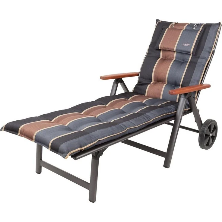 Sun Garden Liegenauflage Rollliege Monte 20536-800 schwarz-grau-braun 190x60x8 cm Sun Garden, (1 St), Halteband verstellbar mit Bindebändern Halteband Gummi – Bild 1