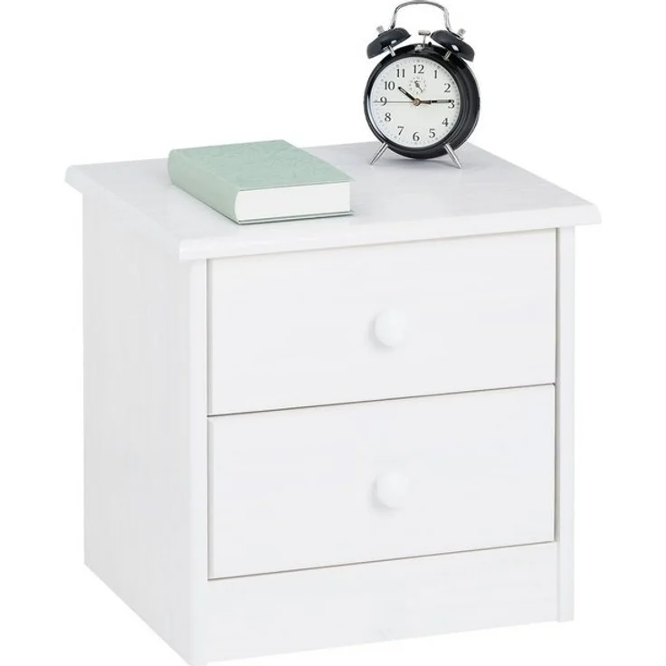 IDIMEX Nachtkommode RONDO, Nachttisch RONDO Kiefer massiv lackiert mit 2 Schubladen im Landhausst – Bild 4