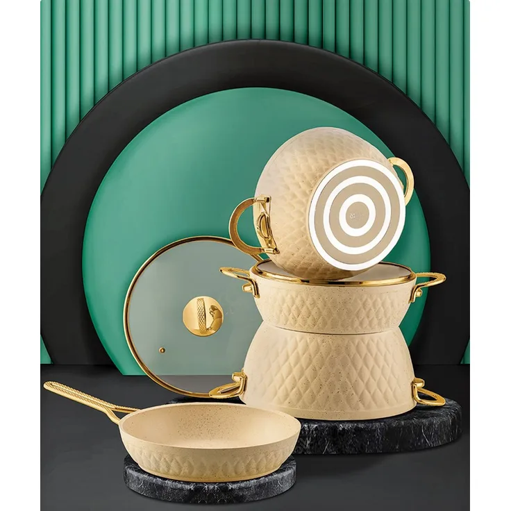 Hermia Concept 'İnci6018' Topfset (7-teilig), Creme, Ø 26 cm, 4 l