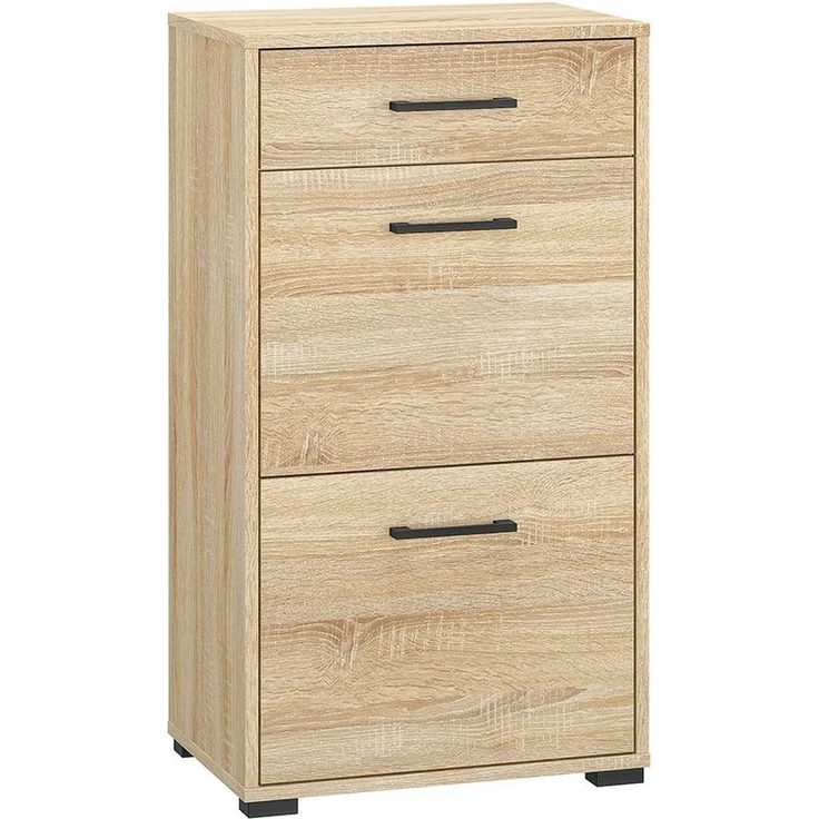Schuhschrank 50 cm Eiche hell mit 2 Klappen CHEB-131 – Bild 5