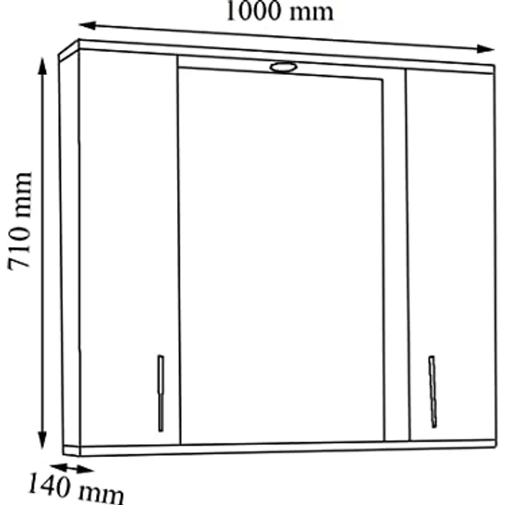 MID.YOU Mid.you Spiegelschrank, Weiß, Holzwerkstoff, 4 Fächer, erweiterbar, 100x71x14 cm, Badezimmer – Bild 2