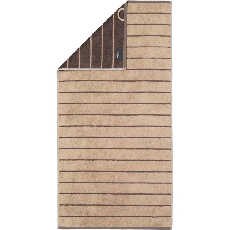 CAWÖ Handtuch - C Balance, 50x100 cm, Walkfrottier, Baumwolle, Streifen Sand – Bild 1