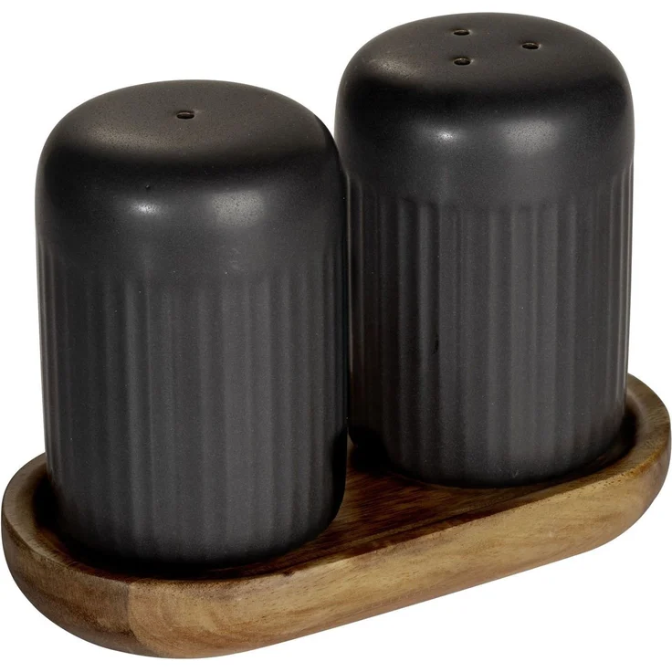 SCHÖNER WOHNEN-Kollektion Salz- / Pfefferstreuer REFIA, (1-tlg), Gewürzstreuer aus Keramik, Tablett aus Akazienholz – Bild 2