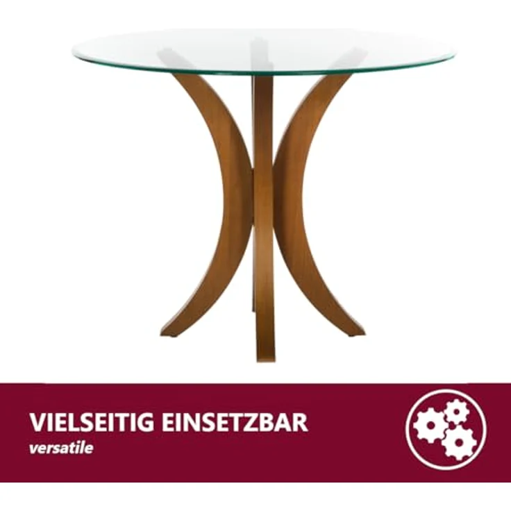 HOOZ Tischplatte Glasplatte Sicherheitsglas Transparent/Schwarz/Weiß Ø30–50cm 6mm Rund (1 St) – Bild 6