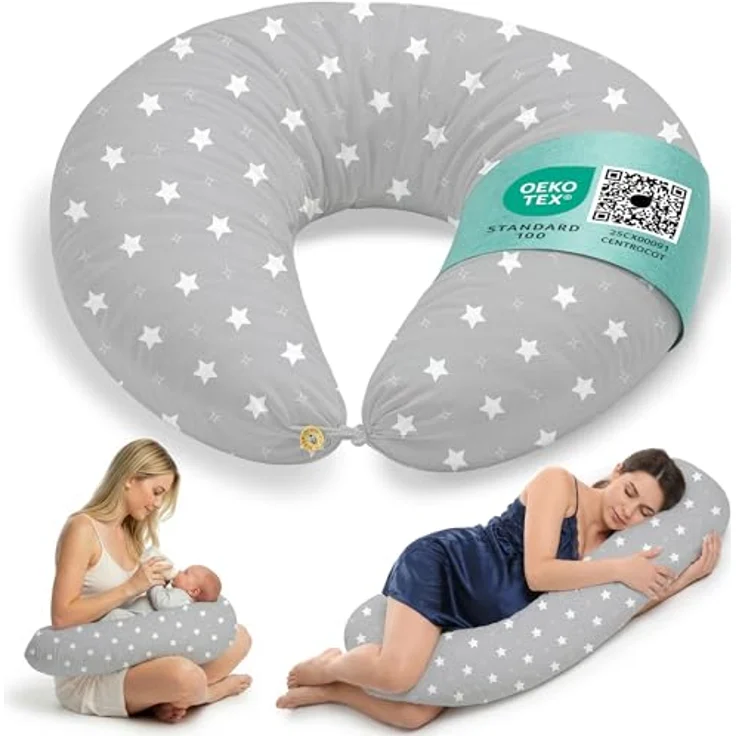 Stillkissen Schwangerschaftskissen XXL 200x70cm Lagerungskissen für Baby/Erwachsene Kissen für Schwangere Seitenschläferkissen mit Bezug aus Baumwolle Ergonomisch & Multifunktional 100% Waschbar – Bild 1