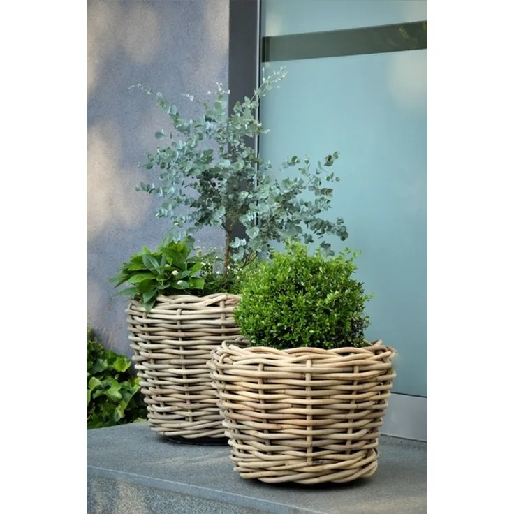 Pflanzenkorb Palau aus Naturrattan, klassisch, natur, mit Innentopf und Ablauflöchern, Ø 83 cm