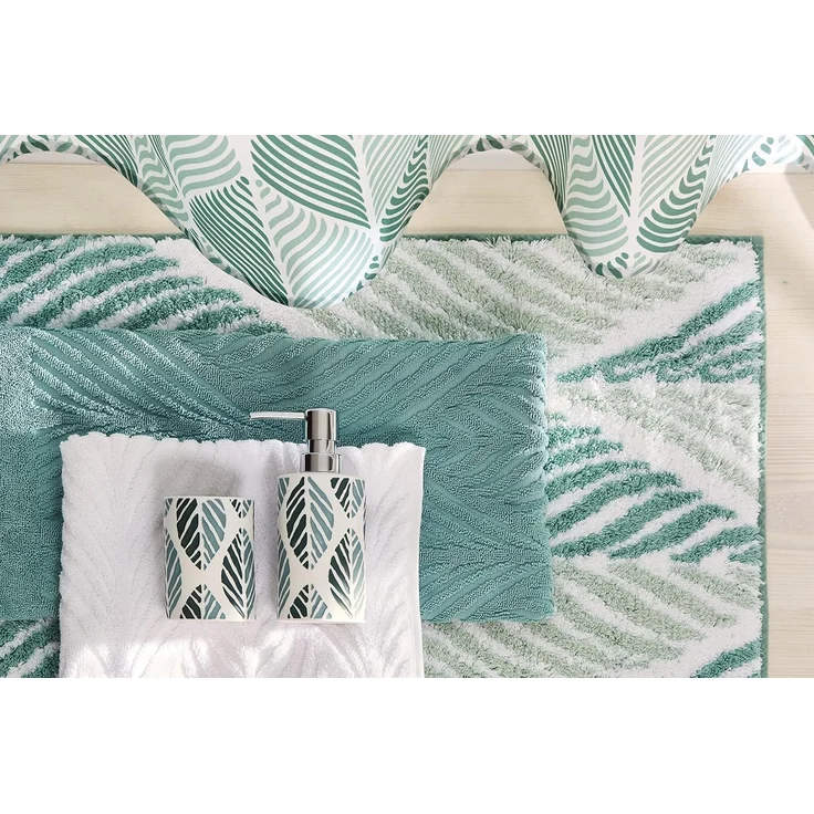 Kleine Wolke Duschtuch Leaf, Größe 70/140 cm, Frottier (1-St), Blatt Motiv, Hoch-Tief Effekt – Bild 3