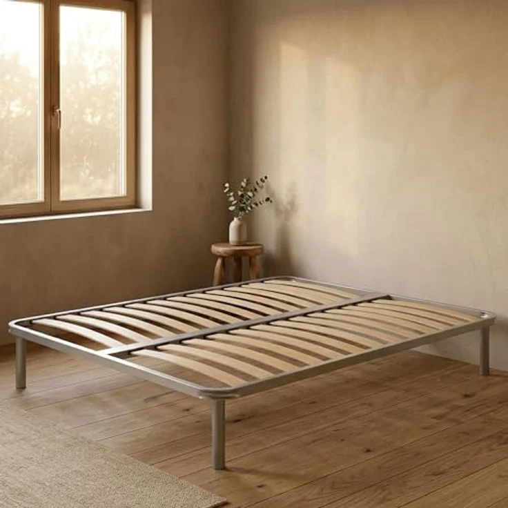 Talamo Italia - Doppelbettgestell Margaret, orthopädischer Lattenrost, 100 % Made in Italy, 160 x 190 x 31 cm – Bild 2