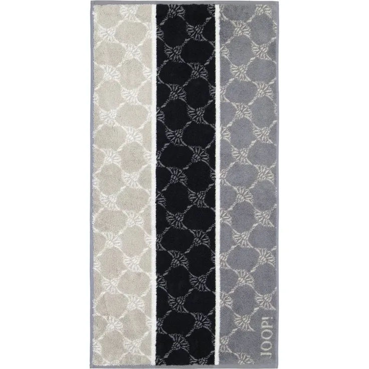 JOOP! Handtuch Cornflower Stripes Frottierkollektion - Walkfrottier Schwarz 50x100cm