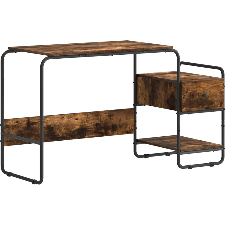 vidaXL Schreibtisch mit Stauraum Räuchereiche 131,5 x 50 x 75,5 cm 8008046 – Bild 2
