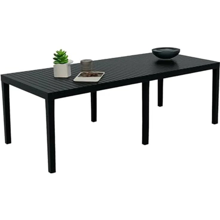 Dmora - Tisch für den Außenbereich, rechteckig, ausziehbar, Gartentisch, 100 % Made in Italy, 150x90 cm, Anthrazit – Bild 3