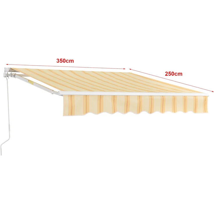 Markise Bitonto 350x250 cm Gelb/Weiß [en. casa] – Bild 3