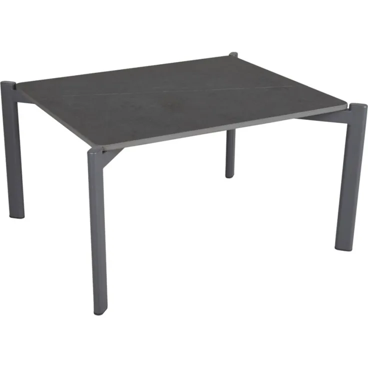 Gartencouchtisch Hallavara, aus Stein und Edelstahl, modern, anthrazit, 56x66 cm