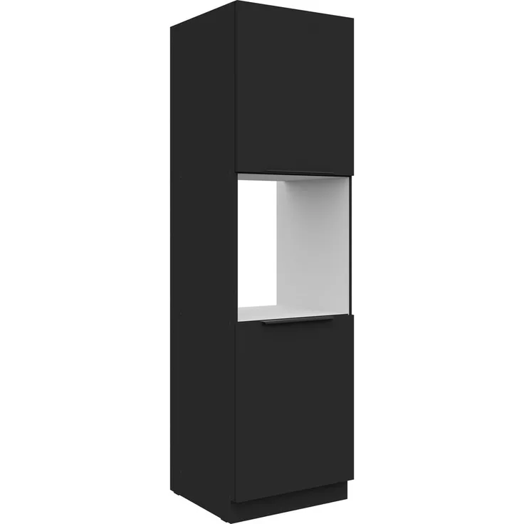 Küchen Hochschrank 60 cm SIENA Schwarz Küchenzeile Küchenblock Küche Einbauküche
