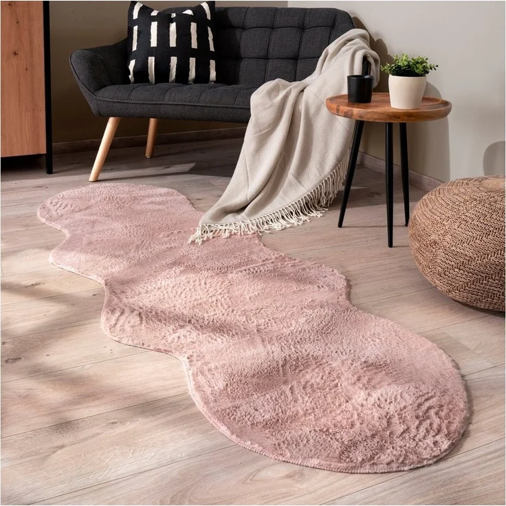 Paco Home Fellteppich Pelt 640, fellförmig, Höhe: 16 mm, Kunstfell, Uni Farben, sehr weicher Flor – Bild 1
